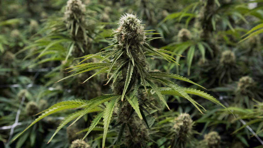 A flowering cannabis plant is seen at Blissco Cannabis Corp. in Langley, B.C., on Tuesday, Oct. 9, 2018. (The Canadian Press)